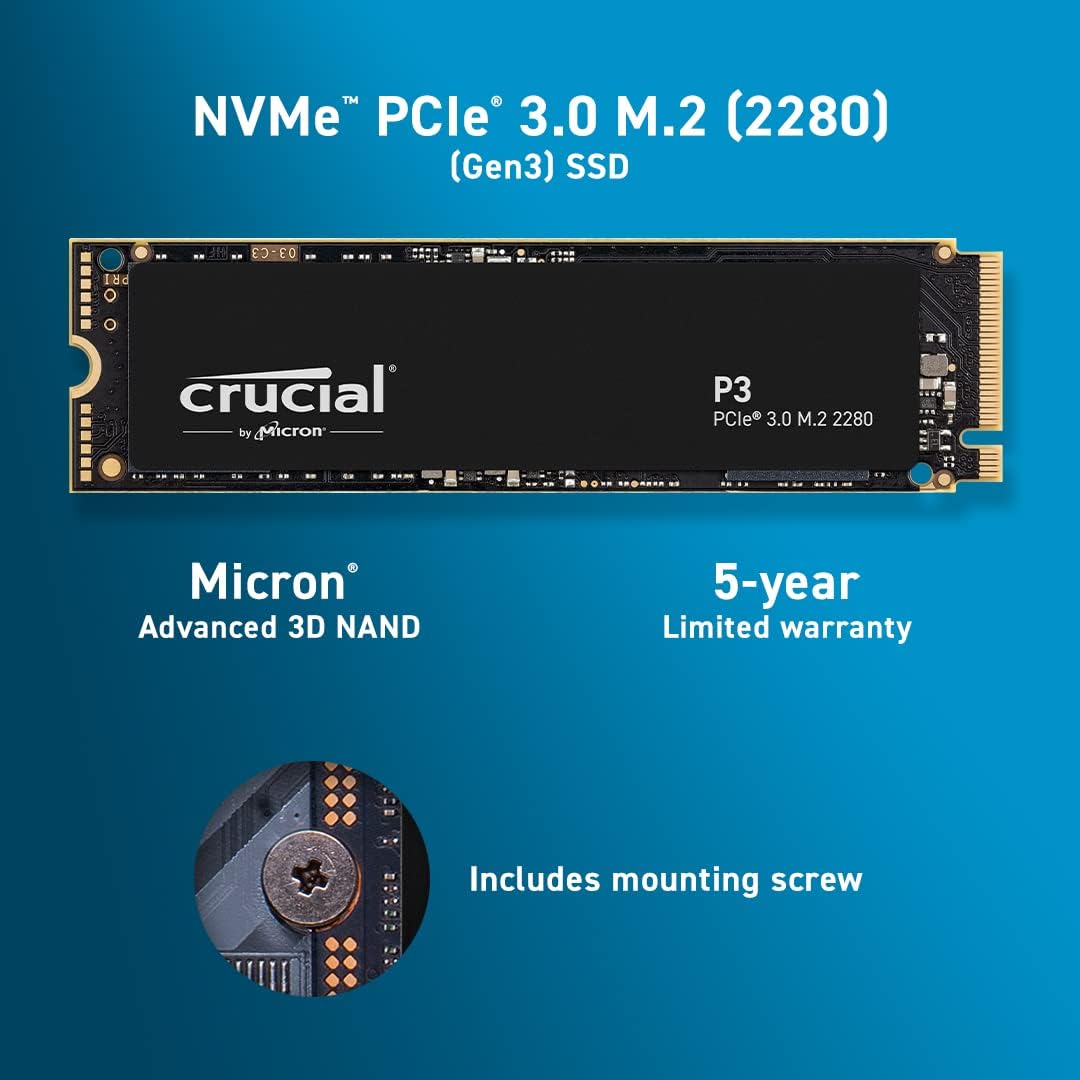 Crucial M.2 NVME SSD 500GB P3 Crucial M.2 NVME SSD 500GB P3
